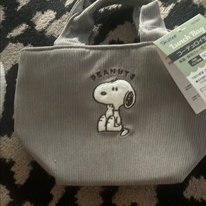 Peanuts Snoopy Gray Corduroy Tote Bag